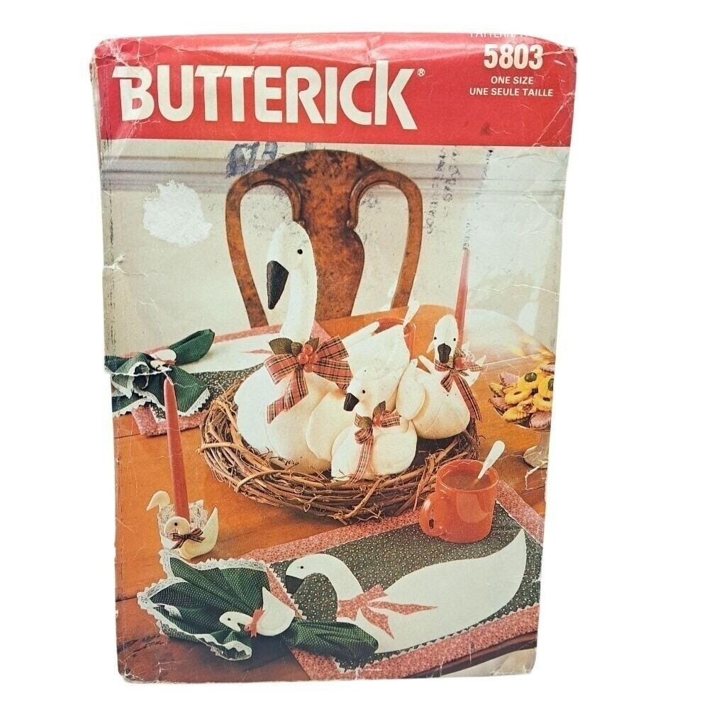 Butterick 5803 Christmas Craft Sewing‎ Pattern Geese Placemats Candle Holder
